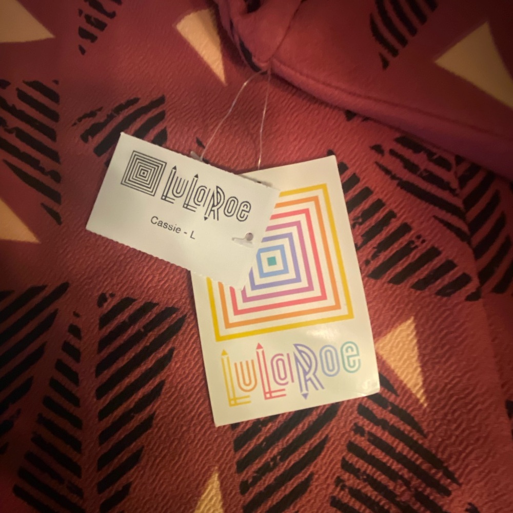 LuLaRoe Cassie Skirt - Red and Black Geometric